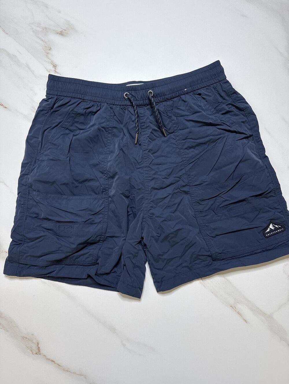 Abercrombie Kids Navy Cargo Track Shorts - Boys 17/18